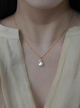 如帆小众轻奢高级感花瓣巴洛克珍珠珠链项链925纯银锁骨链女41075