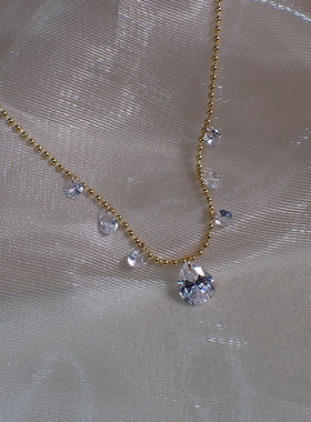 如帆小众轻奢高级感水滴锆石珠链项链法式通勤百搭锁骨链女50197