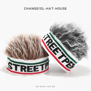 儿童假发帽子公主女童潮流一体时尚 男童街舞短发爆炸头帽子秋冬季