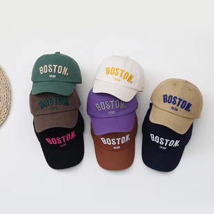 百搭宝宝棒球男 男童鸭舌帽秋天时尚 儿童帽子春秋韩版 刺绣字母秋款