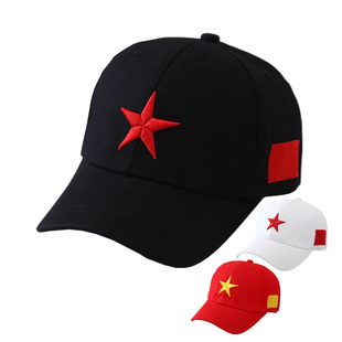 春秋夏款 五角星儿童棒球帽红五星棉布宝宝鸭舌帽男女童成人遮阳帽