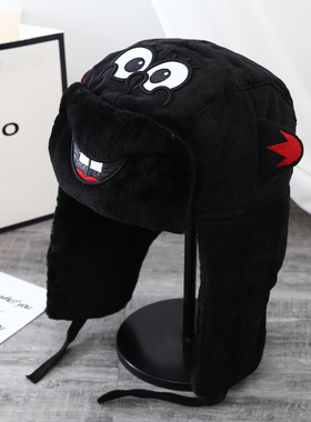 韩版潮流雷锋帽女冬季户外防风加厚骑车护耳帽男可爱东北防寒帽子