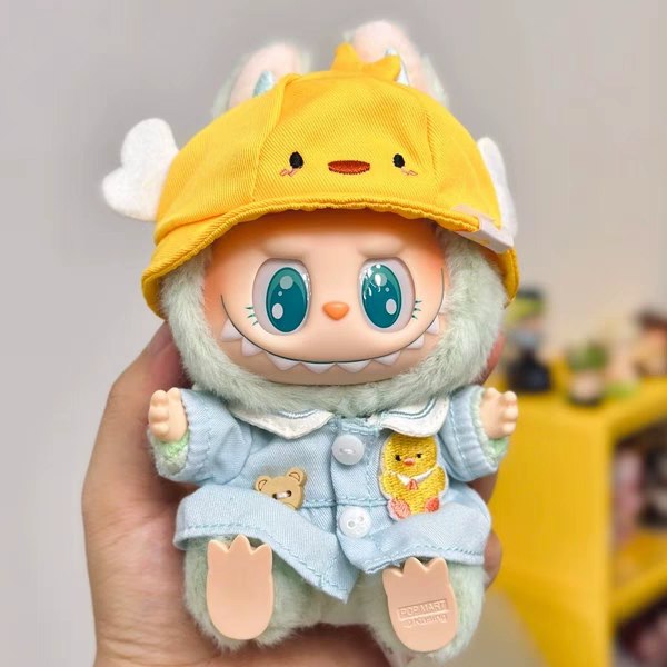 现货拉布布坐坐派对popmart5幼稚园套装Labubuv2搪胶2代娃衣服17