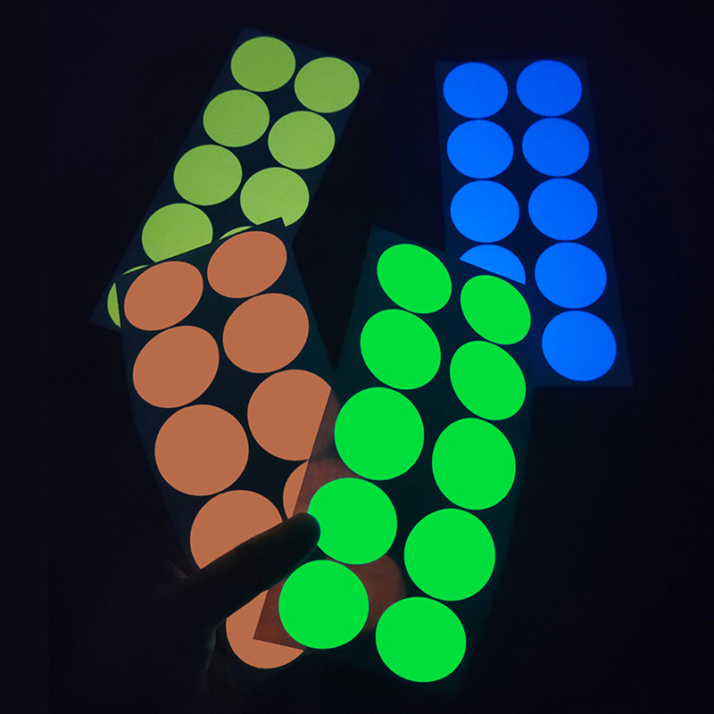 精雕彩色夜光圆点荧光星星贴纸儿童卧室装饰墙贴防水自发光帖定制