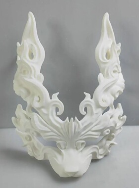 月夜行歌真人卯兔火狐面具可配带 3D打印 cosplay装备 可穿戴道具