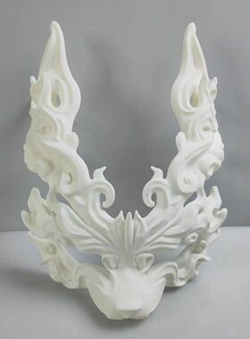 月夜行歌真人卯兔火狐面具可配带 3D打印 cosplay装备 可穿戴道具