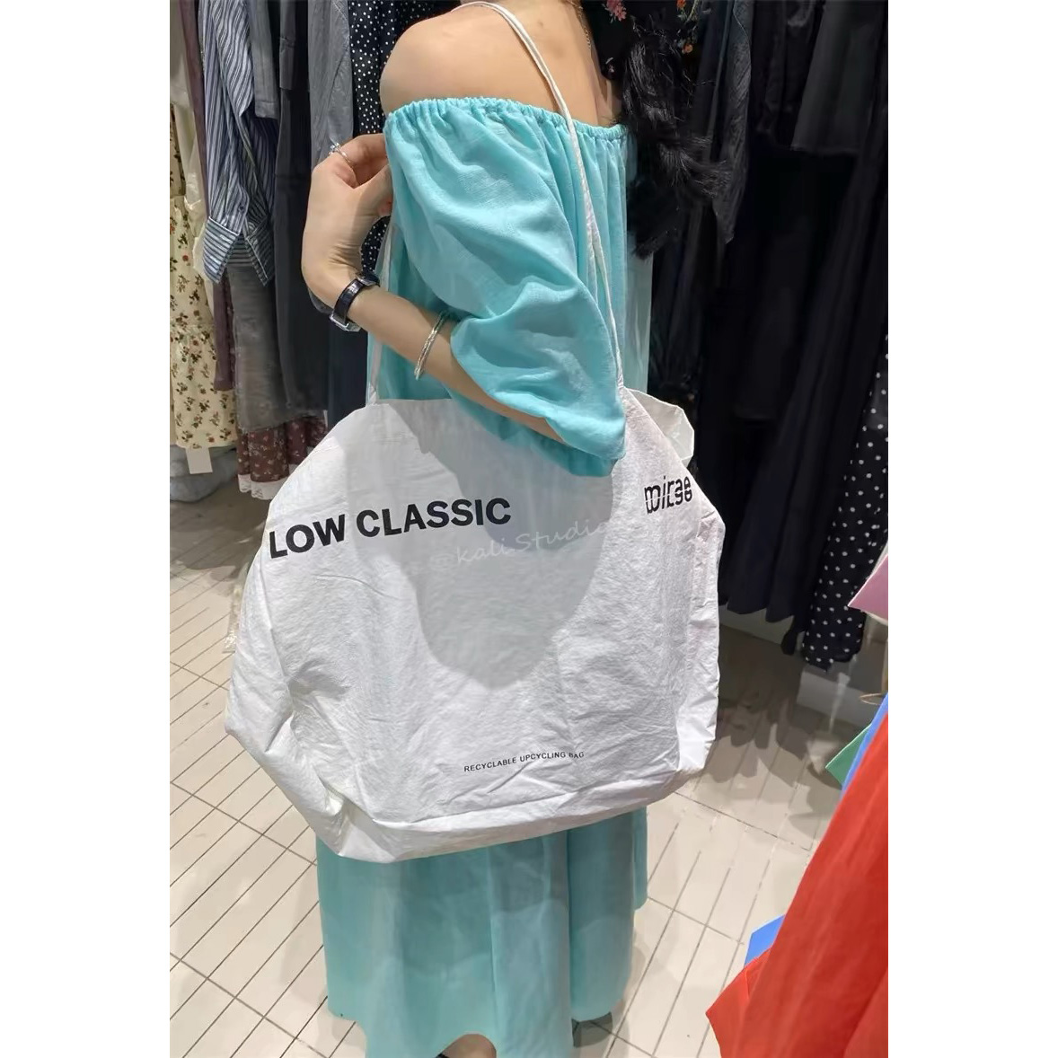 福利新款亏本清仓剩1件热巴同款帆布字母托特包单肩手提购物袋女