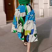 半身裙 ZA 2026夏季 气质百搭印花打褶迷笛裙 女装 2491142 新款
