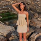 新款 3644250 女装 下摆吊带上衣 450 气质百搭短裙式 ZA 2026夏季