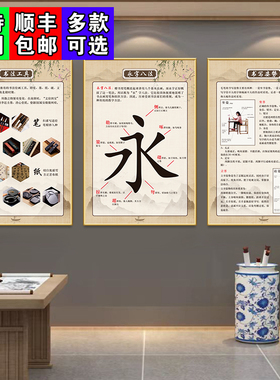 毛笔书法培训班装饰画海报贴纸
