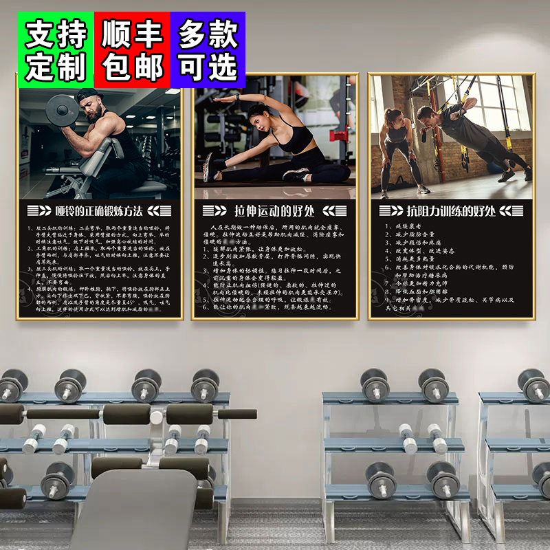 健身房器材使用简介海报贴纸挂画