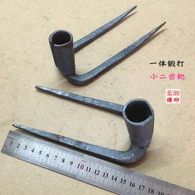 包邮小锄头挖野菜种花除草锄钉耙子二齿农具农用撅头工具种菜锄镐
