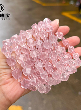 晶德珠宝天然粉晶八角珠手链手串甜美清晰女手环厂家现货一件代发