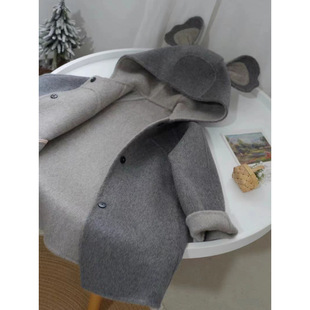 品儿童双面羊绒大衣2025新款秋冬加厚女童男童考拉毛呢子外套