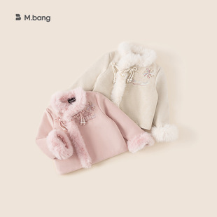 宥宝童装女童中国风羽绒服冬季新款新中式礼服外套小女孩拜年服