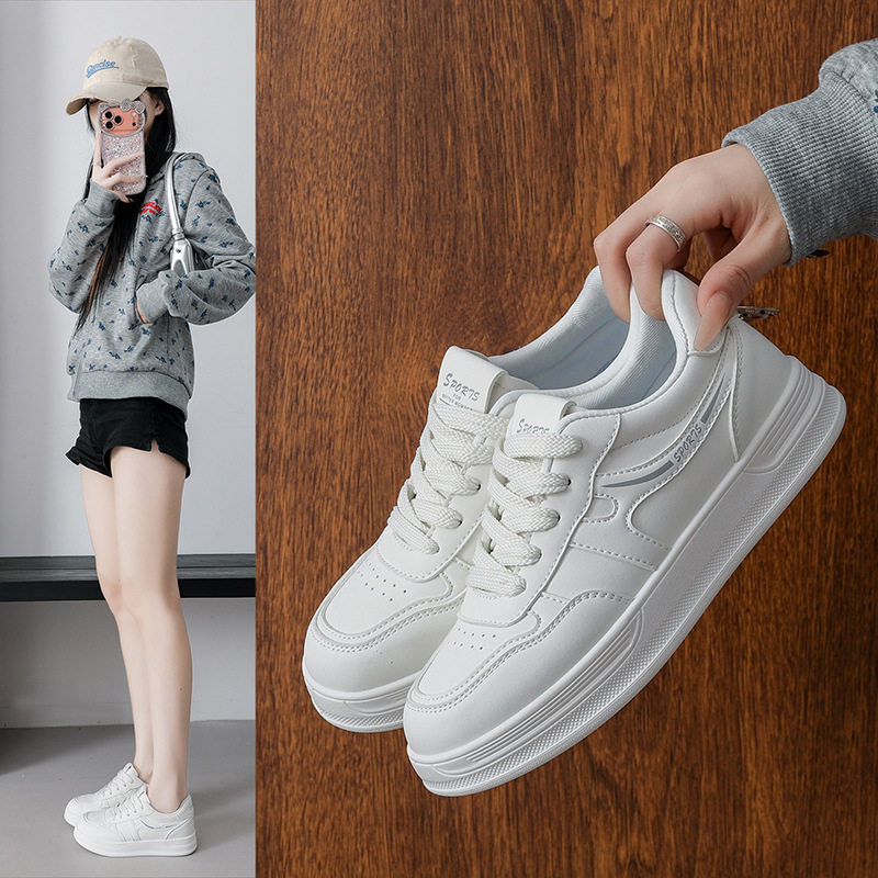 KT26803小白女鞋女款2026春季新款百搭休闲板鞋秋款透气厚底鞋子