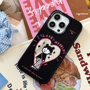 甜酷INS风全包镜面防摔苹果手机壳iPhone16Pro 16ProMax SayCheese原创 洋气女孩时尚 LoveMyself