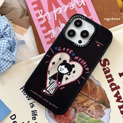 SayCheese原创 LoveMyself 洋气女孩时尚甜酷INS风全包镜面防摔苹果手机壳iPhone16Pro/16ProMax/15/14/13/12