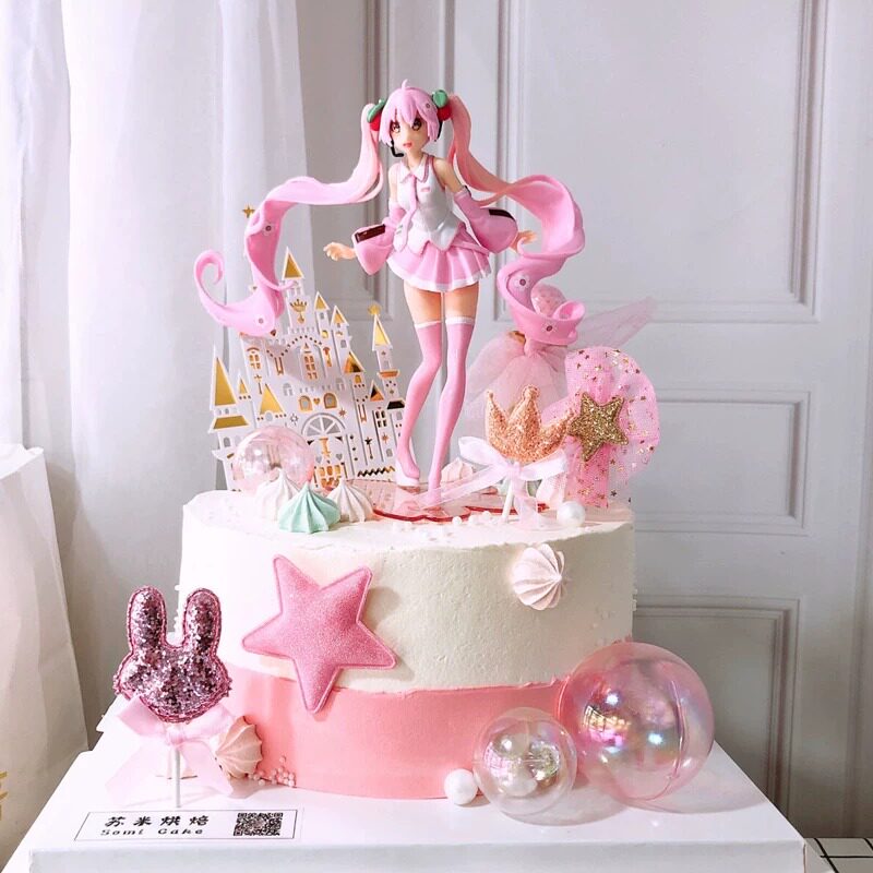 网红玩偶初音未来蛋糕装饰