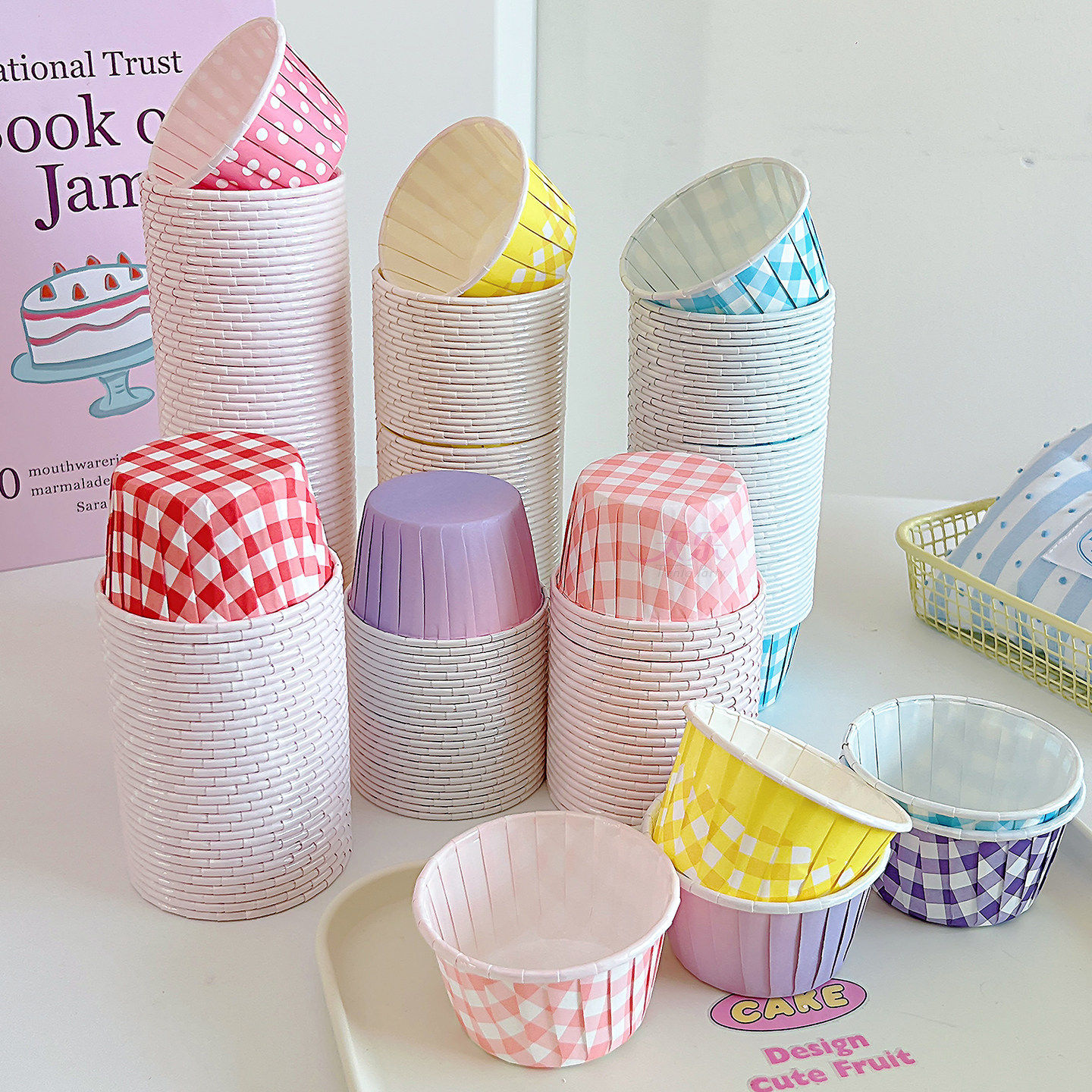 耐高温彩色格纹格子烘焙纸杯马芬杯卷边杯儿童纸杯烤箱用蛋糕纸杯,节庆用品/礼品,节日装扮用品,淘宝优惠券,粉丝福利购,淘宝优惠卷