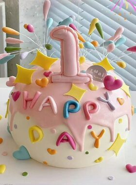 网红花火生日蛋糕装饰插件