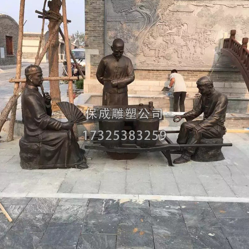 大型铸铜下棋人物雕塑公园主题文化广场园林民俗文化雕塑厂家定制