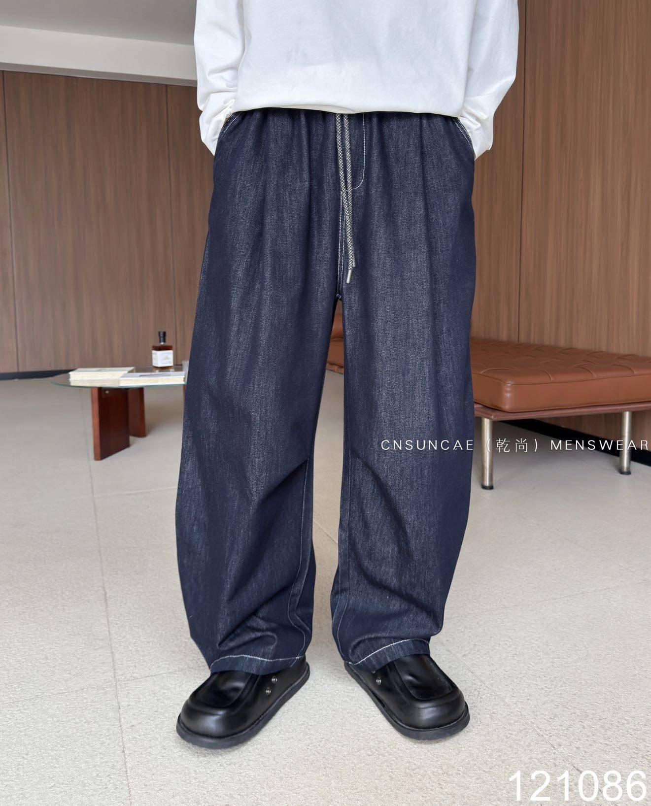 乾尚2026春季新款美式复古弯刀牛仔裤男潮流通勤百搭直筒阔腿裤潮,男装,牛仔裤,淘宝优惠券,粉丝福利购,淘宝优惠卷