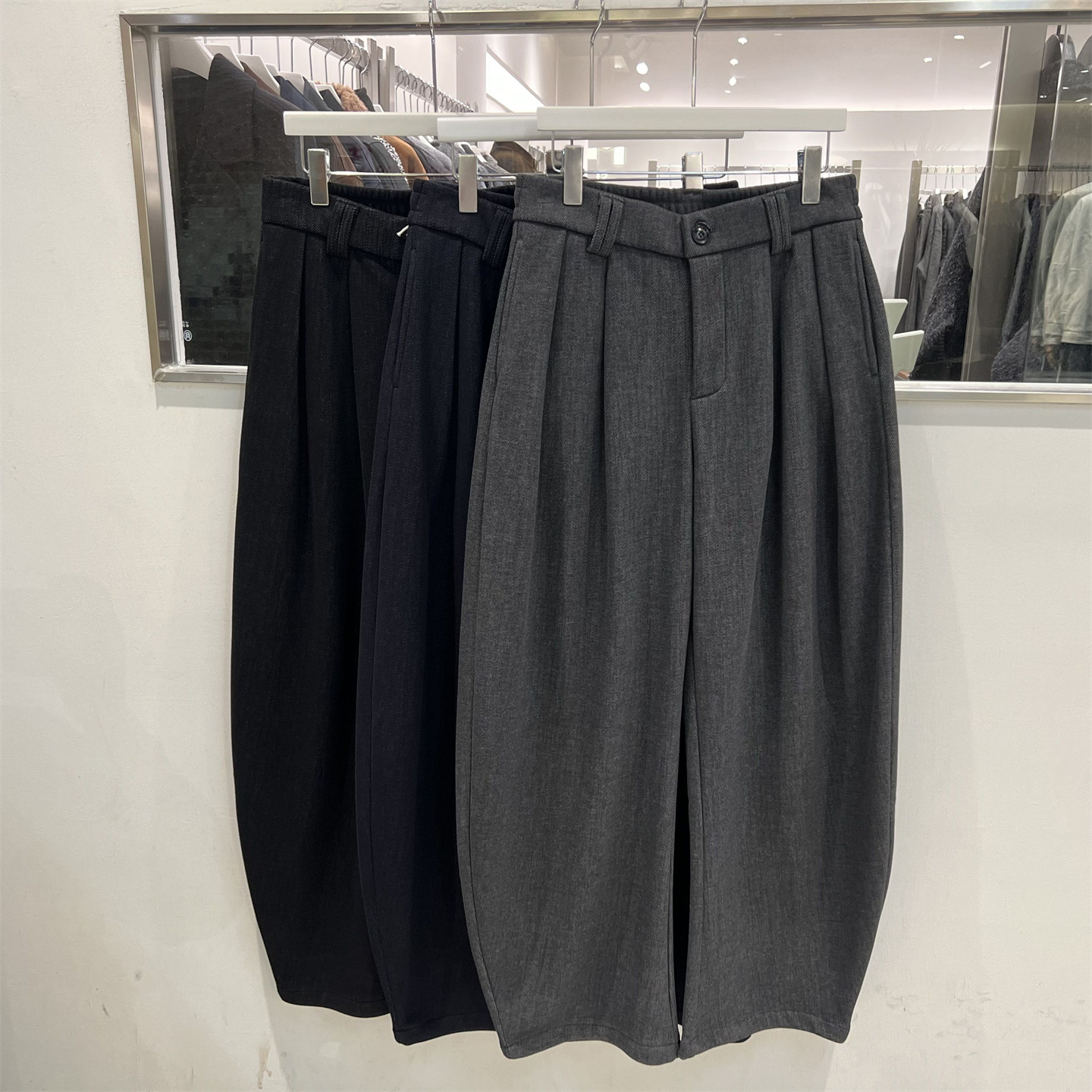 DJQK冬季加绒加厚醋酸羊毛阔腿休闲裤男美式宽松通勤直筒弯刀裤潮,男装,休闲裤,淘宝优惠券,粉丝福利购,淘宝优惠卷