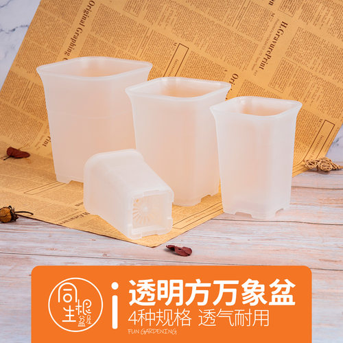 透明加厚方形万象高盆多肉花盆