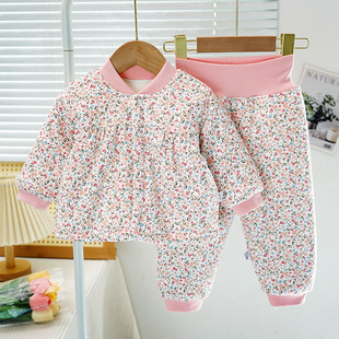 150克棉衣套装 洋气套装 冬季 外穿女宝公主款 棉袄棉裤 小童秋冬新款