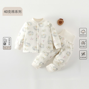 宝宝保暖棉袄套装男童女童秋冬夹棉棉服A类婴儿家居服安阳婴童装