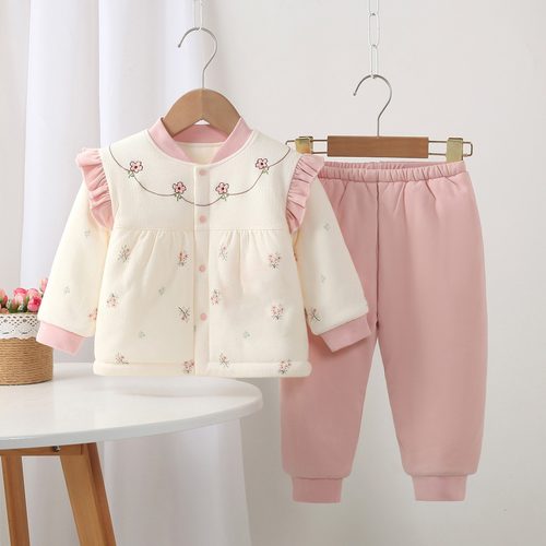 单排扣分体套装纯棉冬季加厚