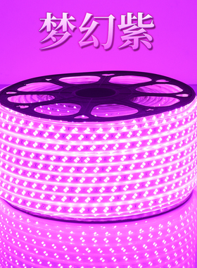紫色led灯带紫光粉色灯带家用220v装饰浪漫创意超亮户外防水长条