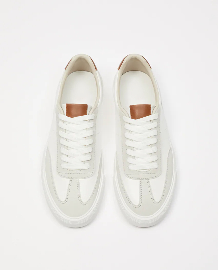 新款板鞋软底系带男鞋白色复古橡胶底休闲百搭运动鞋 12243820001