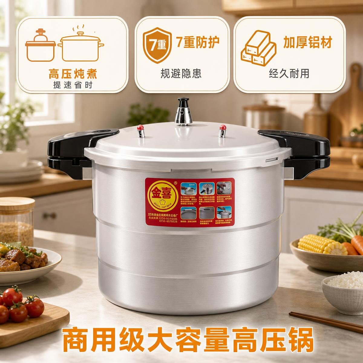 燃气商用高压锅特大号餐厅大容量高压锅防爆食堂大号加厚压力锅