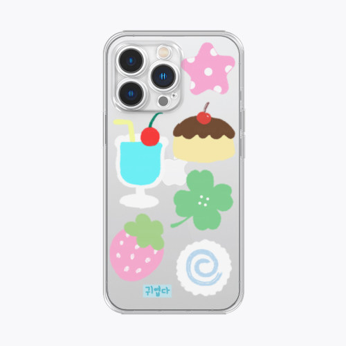 海浪公园【拍三免一】插画布丁汽水适用于iPhone17promax手机壳tpu透明软壳reno12三星s24小米14pro华为p70