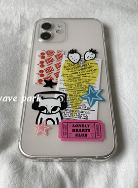 海浪公园【拍三免一】潮流拼贴适用于iPhone15promax手机壳tpu透明软壳华为p70pro