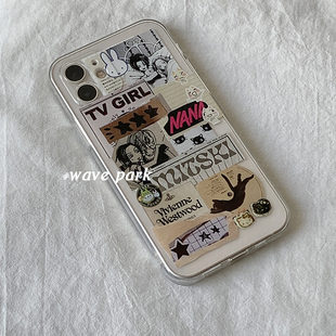 海浪公园【拍三免一】NANA适用于iPhone15promax手机壳tpu透明软壳华为p70pro