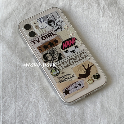 海浪公园【拍三免一】NANA适用于iPhone15promax手机壳tpu透明软壳华为p70pro