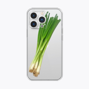 海浪公园【拍三免一】绿色大葱适用于iPhone17promax手机壳tpu透明软壳reno12三星s24小米14pro华为p70