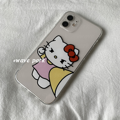 海浪公园【拍三免一】一拳kitty恶搞适用于iPhone15promax手机壳tpu透明软壳华为p70pro