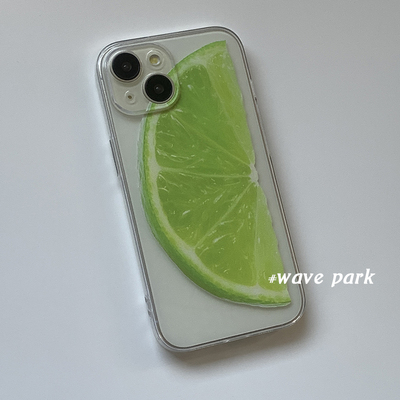 海浪公园【拍三免一】绿色青柠小众适用于iPhone16promax手机壳tpu透明软壳三星s25至尊小米15pro华为p70
