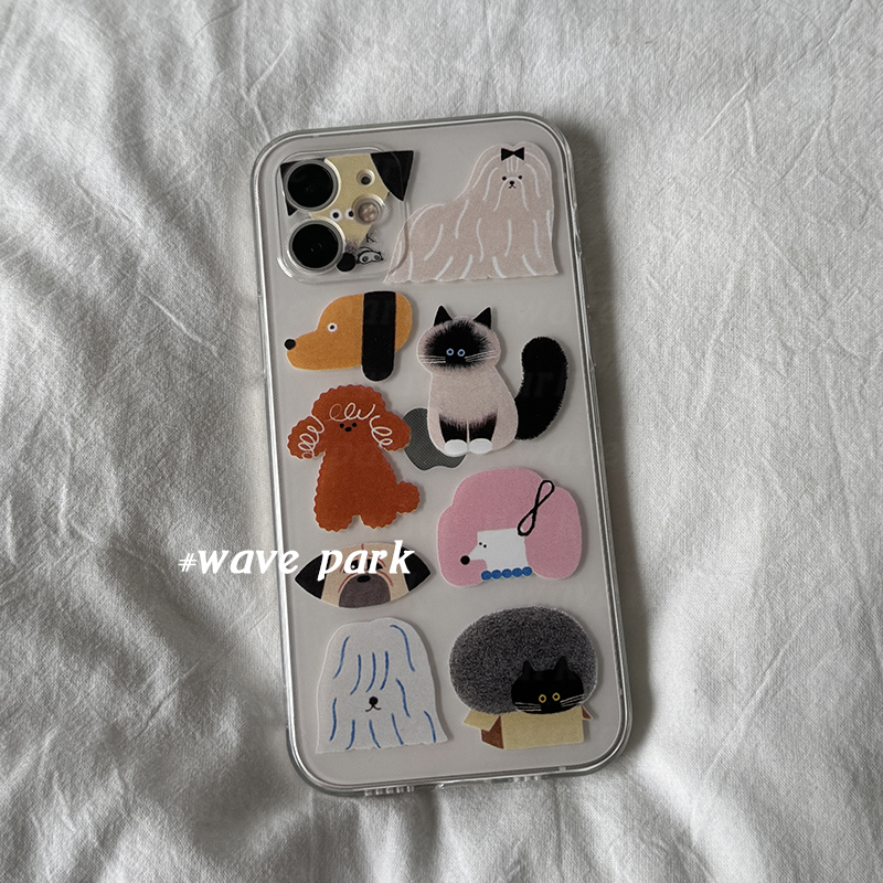 海浪公园【拍三免一】狗狗教插画可爱适用于iPhone15promax手机壳tpu透明软壳小米14