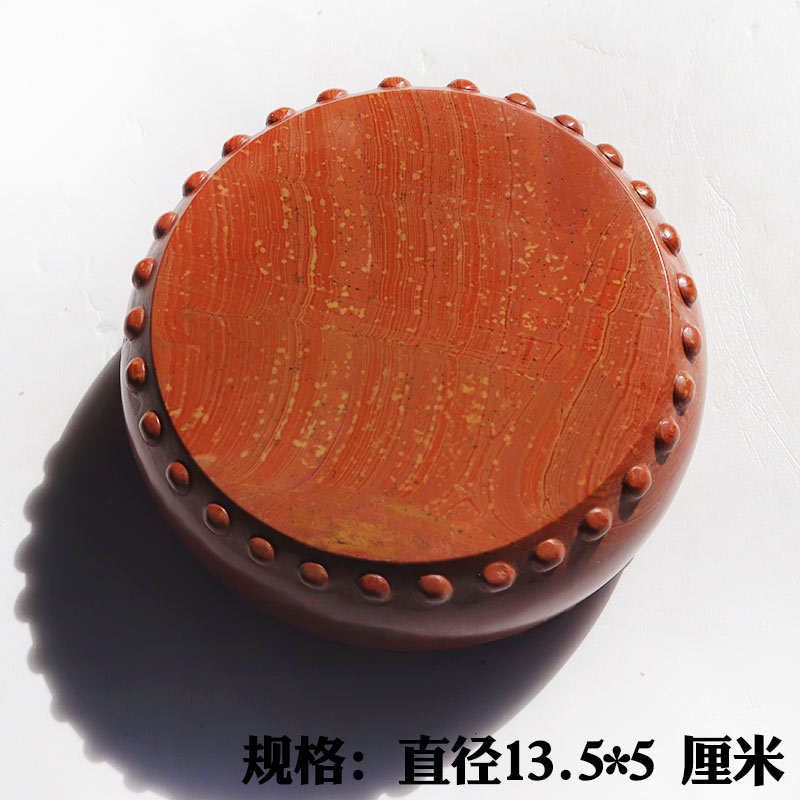 红丝石精雕鼓墩寓意财源滚滚鸿运当头石来运转壶承颜色丝纹美丽