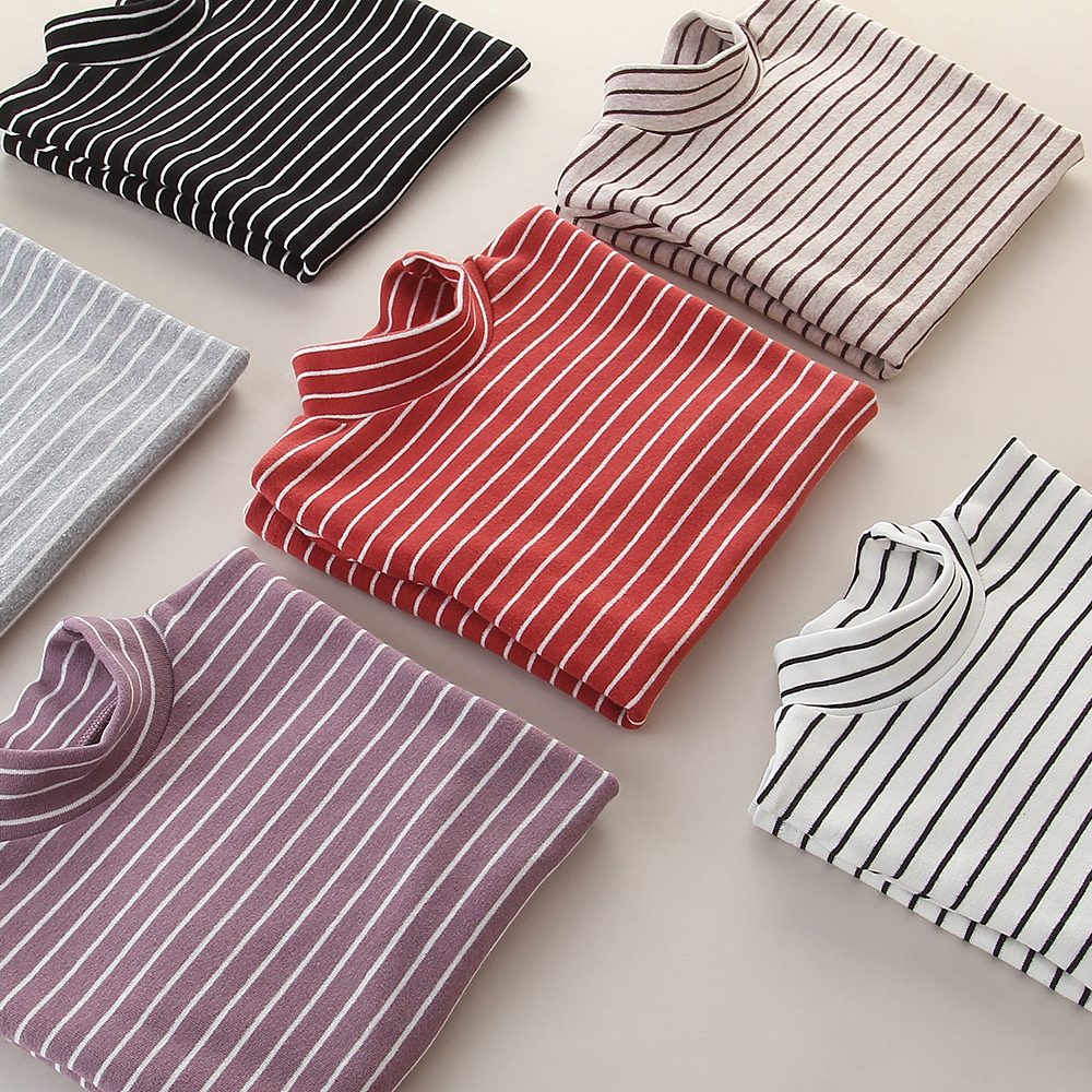 纯棉半高领打底衫内搭长袖棉毛衫