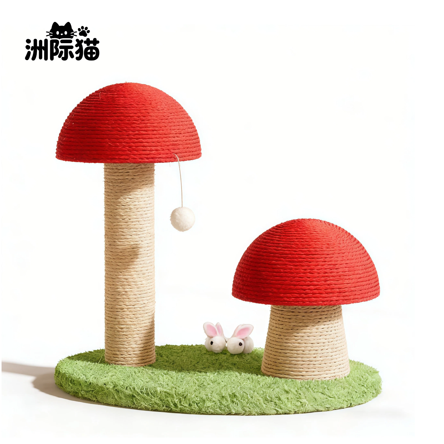猫咪用品手工编织蘑菇造型猫爬架猫抓柱红顶绿草猫咪玩具宠物用品,宠物/宠物食品及用品,猫狗特色玩具,淘宝优惠券,粉丝福利购,淘宝优惠卷