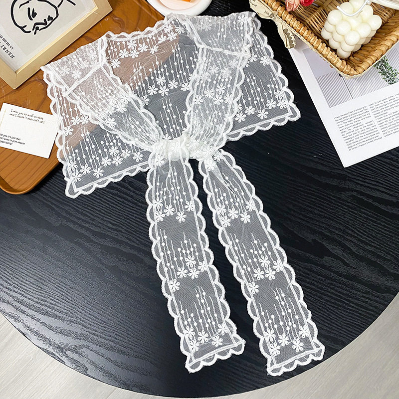 韩系假领子夏季蕾丝花边百搭减龄新款衬衫娃娃领海军风腰带小披肩