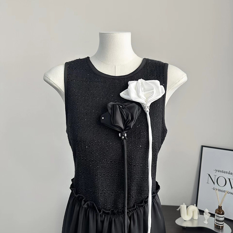 小香风缎面飘带立体钉珠花朵DIY连衣裙礼服领花别针辅料胸花配饰