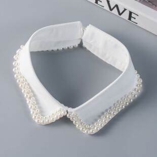 假领子珍珠圆领毛衣衬衫装饰衣领简约领圈diy可拆卸领口单独领座