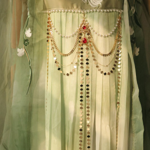 马面裙腰链汉服珍珠流苏异域结婚古装敬酒服腰间禁步压襟腰封腰带